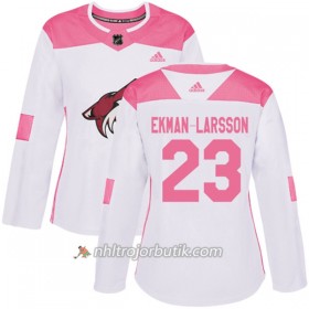Dame Ishockey Arizona Coyotes Tröja Oliver Ekman-Larsson 23 Adidas 2017-2018 Vit Rosa Fashion Authentic